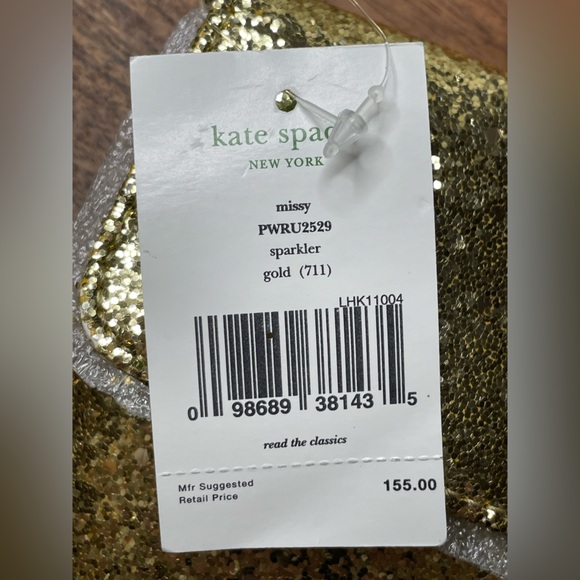 KATE SPADE Gold Sparkler Crossbody/Clutch w/Storybook Lining - Picture 10 of 11